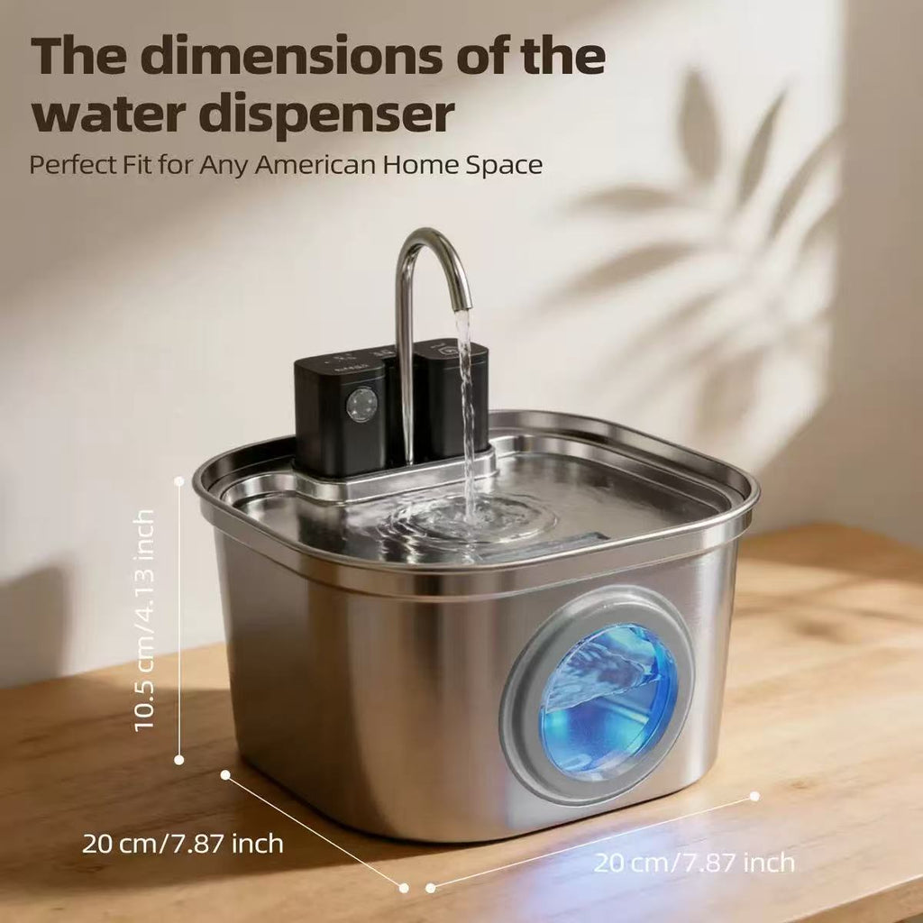 OpenClaw Flow Pro: UV-Sterilized Smart Sensing 304 Stainless Water Fountain (3.2L)