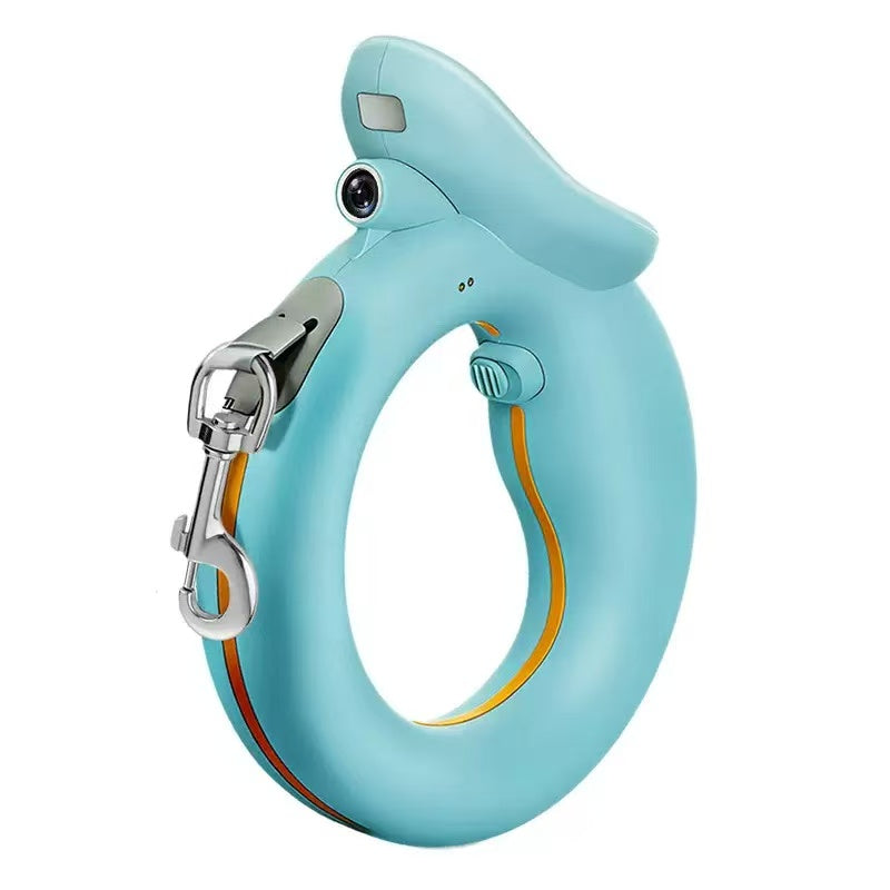 OpenClaw Lead: Smart Retractable Leash with Integrated Fitness Tracker & Safety LED