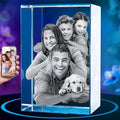 3D Crystal Pet Memorial - Custom Laser Etched Portrait