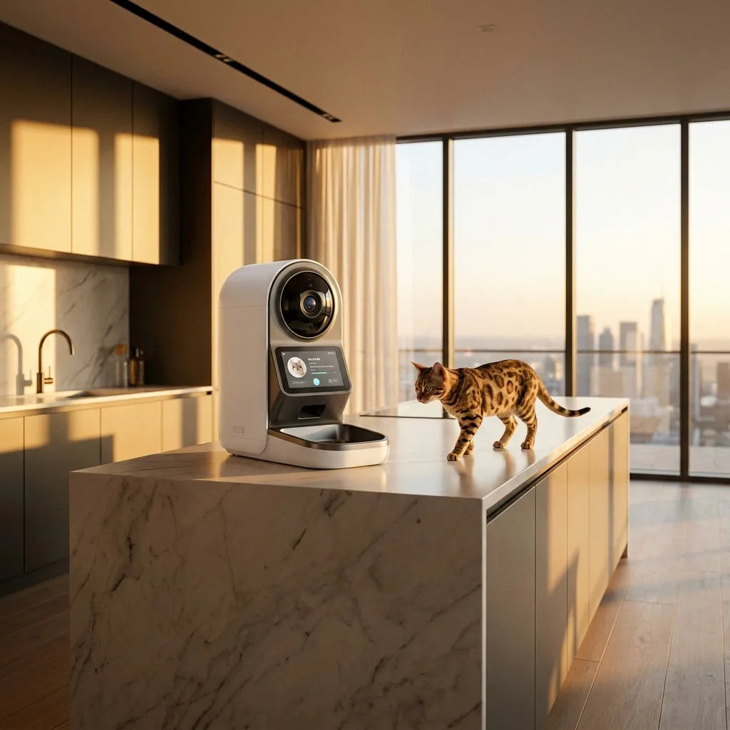 4K AI Vision Smart Pet Feeder - Nordic Minimalist Design - main product photo