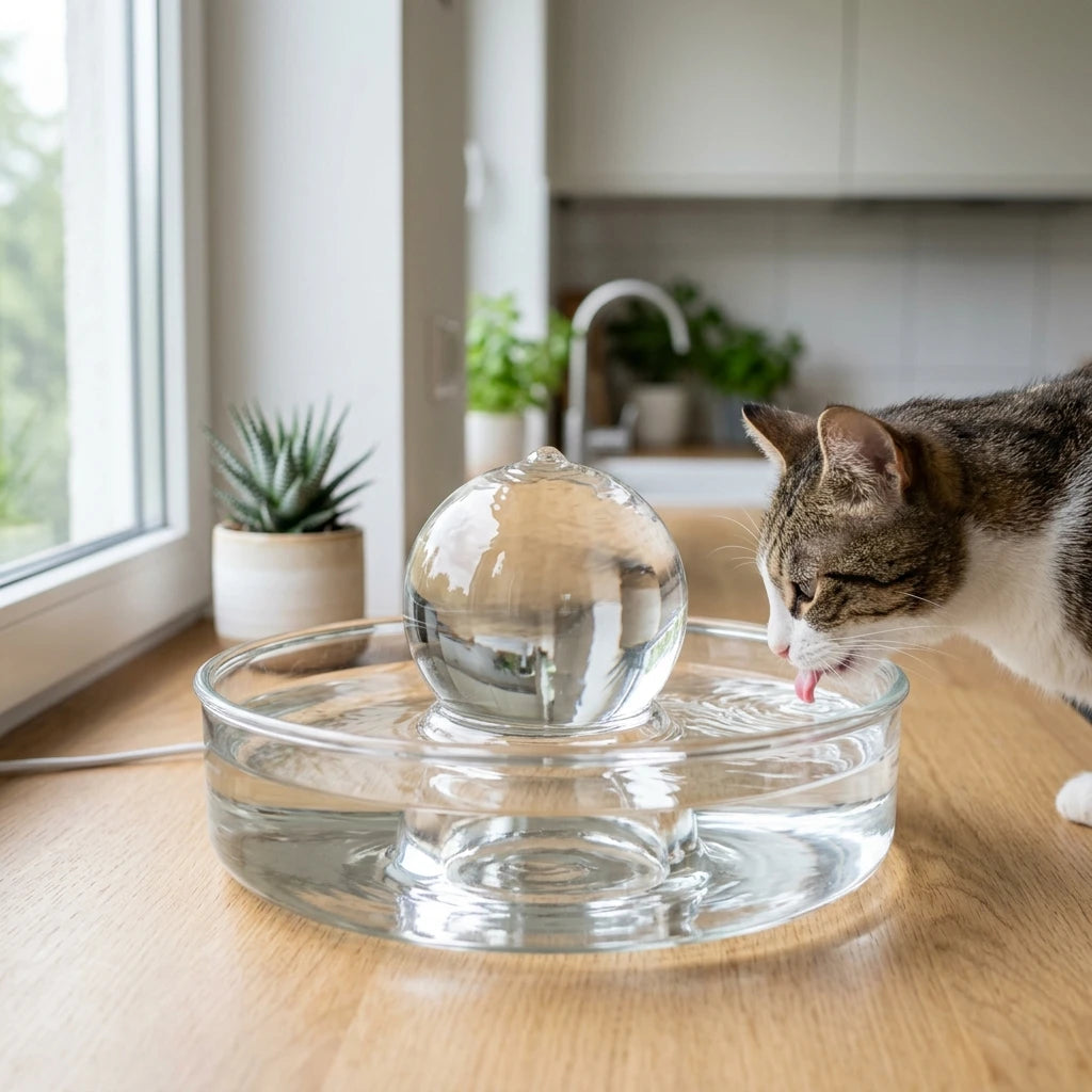 Smart Glass Filterless Cat Water Fountain - Ultra Silent