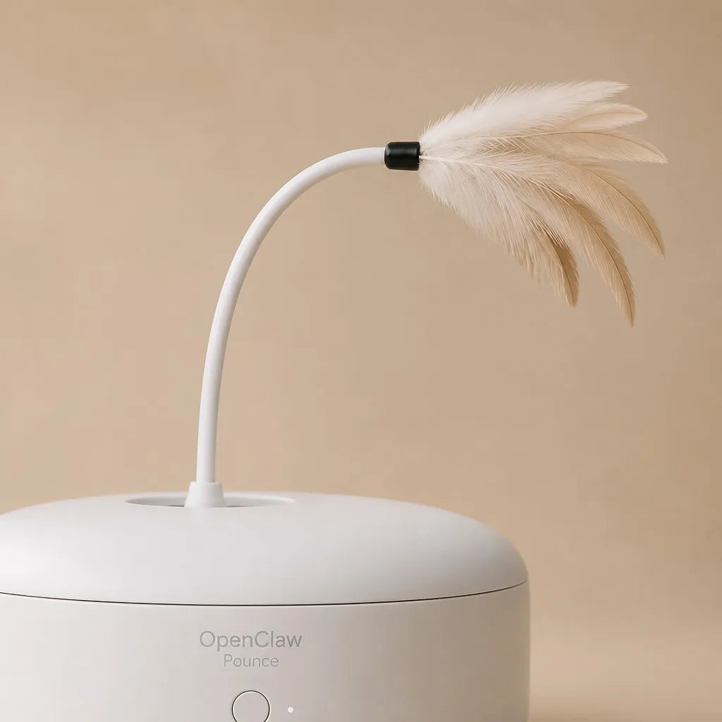 OpenClaw Pounce cat toy feather attachment and base macro