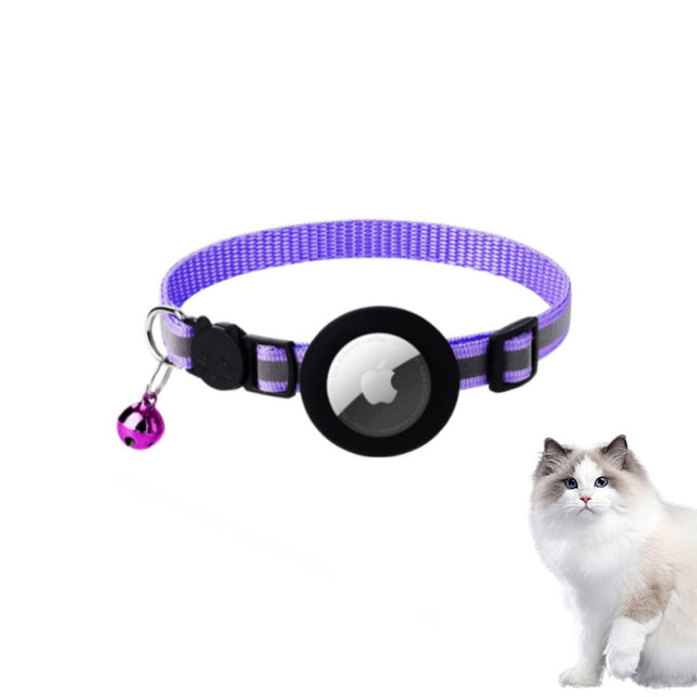 Reflective AirTag Cat Collar - Lightweight Tracking Holder